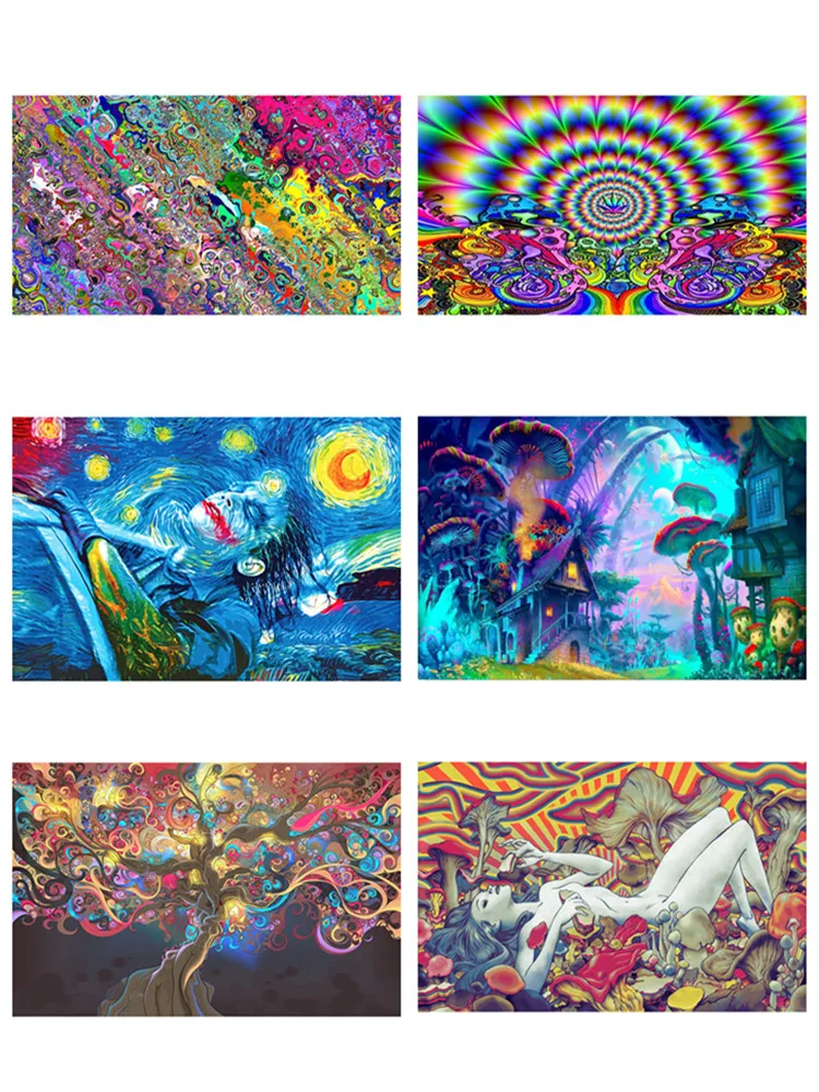 

New 5DDIY Diamond Painting Trippy Psychedelic Picture Full Drill Embroidery Mosaic Cross Stitch Kit Home Decoration Holiday Gift