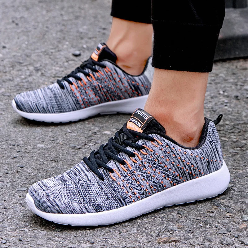 

2021 Casual Men's Lace Up Shoes Sneakers Sports Travel Youth Comfortable Flats Non-Slip Running Shoes for Mens Large Size