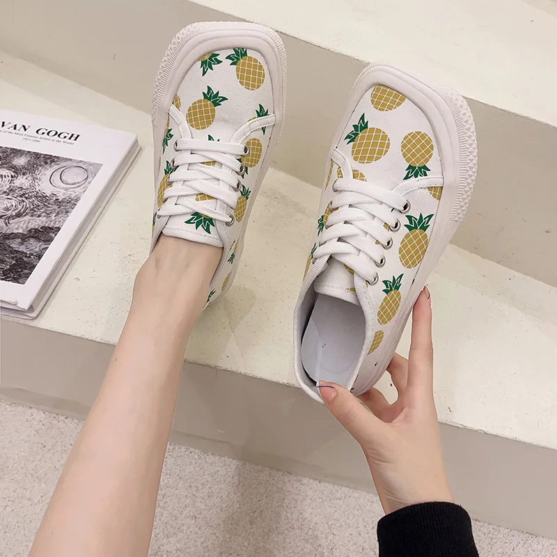 

Square Toe Women Shoes Autumn Modis Espadrilles Platform All-Match Casual Female Sneakers Fall Summer 2021 New Cross Fabric Soli