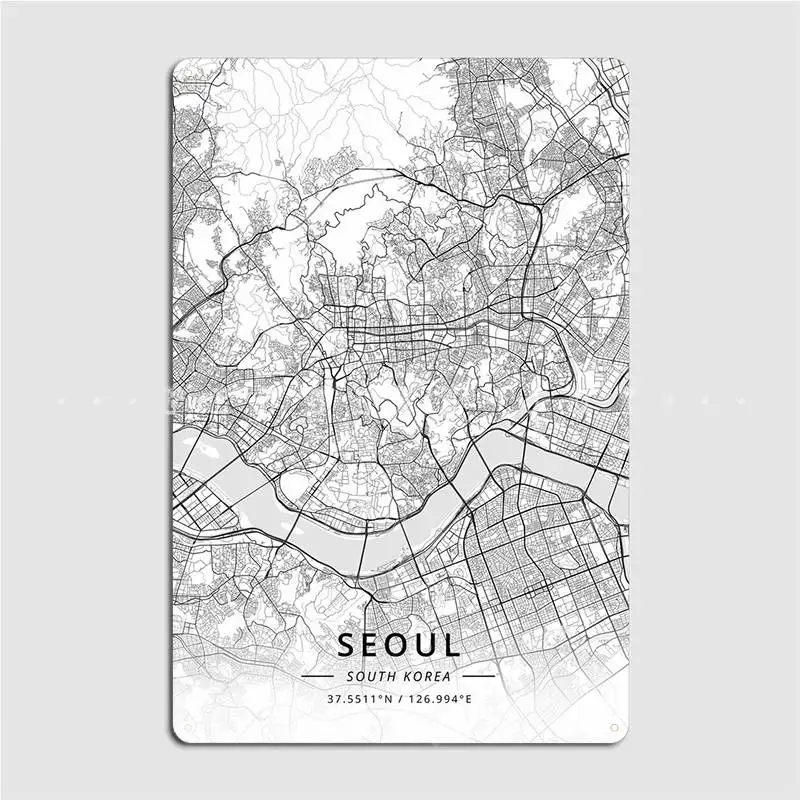 Сеул Южная Корея плакат металлическая табличка клуб домашняя стена
