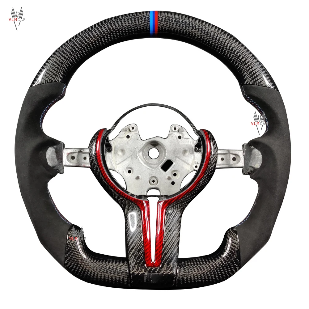 

VLMCAR Carbon Fiber Steering Wheel Compatible For BMW M3 F80 F82 F83 Hand Made LED Performance Private Customization Auto Parts