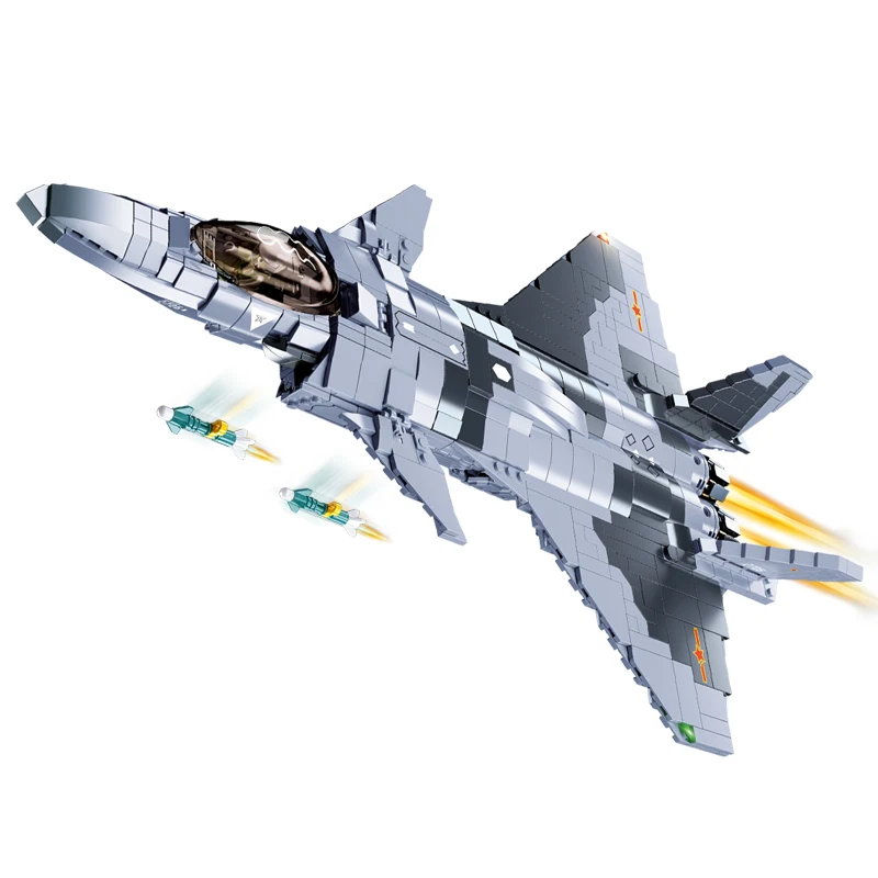 

SLUBAN J-20 Mighty Dragon WW2 Germany Air Forces Fighter MOC Building Blocks Kits Bricks Classic Model Kids Toys For Child Gift