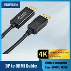 Кабель Displayport-HDMI 4K, кабель DisplayPort 1,2-HDMI, штекер 4K, переходник DP-HDMI для HP, Dell, Asus, Lenovo