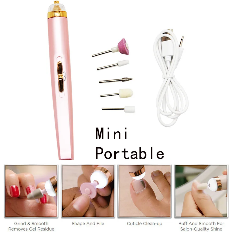 

DeDryDS Mini electric manicure drill Portable Dead skin Nail polisher polishing Nail Art Tools nail designs 2021
