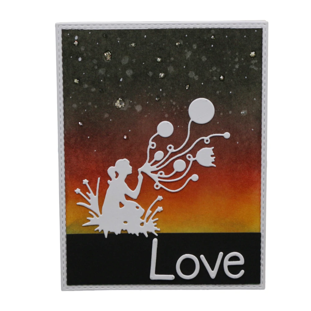 Девушка цветок металлические режущие штампы Скрапбукинг DIY углеродный острый