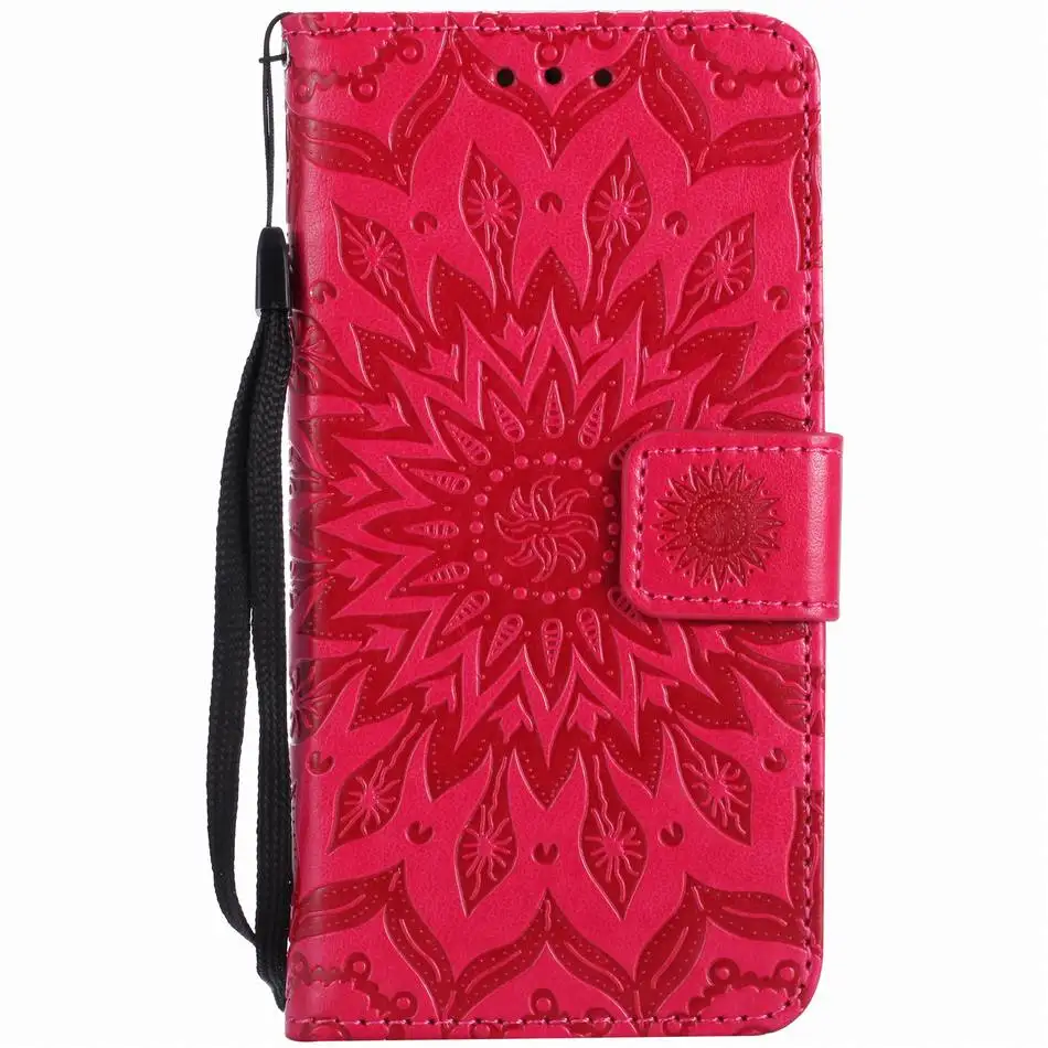 Кожаные чехлы-книжки с цветами для iPhone X, XR, XS, 11 Pro Max, 8, 7 Plus, 5S, 6 S, Touch 5, 6, однотонная цветная крышка, мандала, сумка для телефона DP23Z