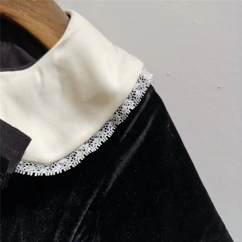 Модное вечернее платье для девочек на осень и весну 2019 черное принцессы детские