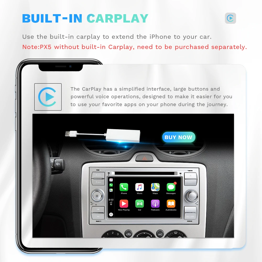 IPS 2 din Android 11 Автомобильный GPS для Ford Mondeo S-max Focus C-MAXGalaxy Fiesta transit Fusion Connect kuga головное