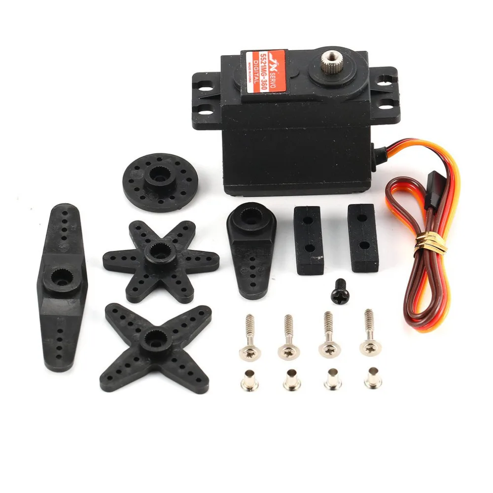 

JX PDI-5521MG-360 360 degree 20.32kg Steering Digital Metal Gear Core Servo with High Torque for 1/10 1/8 RC Car Boat Model DIY