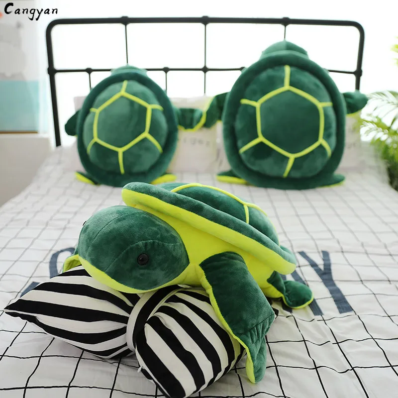 Dark green cartoon cute turtle plush toy doll children accompany sleeping pillow kids like | Игрушки и хобби