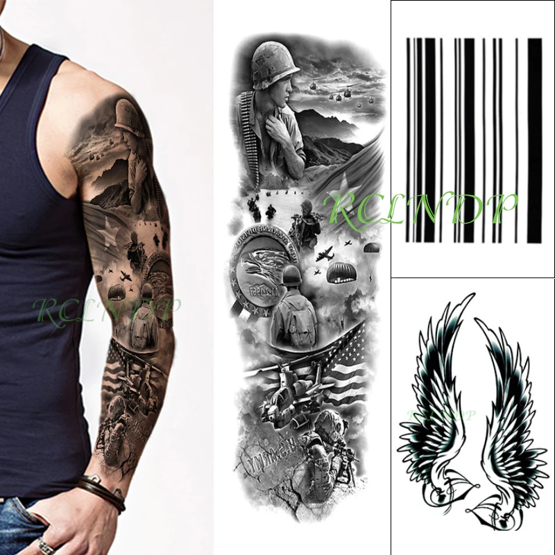 3 pcs Waterproof Temporary Tattoo Stickers set Mechanic Alien Eye Full Arm Flash Tatto Fake Tatoo for Men Women | Красота и здоровье