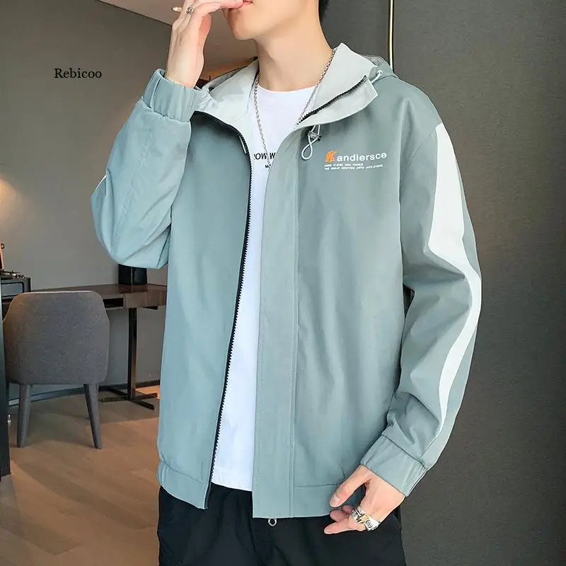 

Autumn Jacket Men's Color Matching Trend Spring and Autumn Casual Overalls Jacket Men's Tops 2021 Trend Tops Men