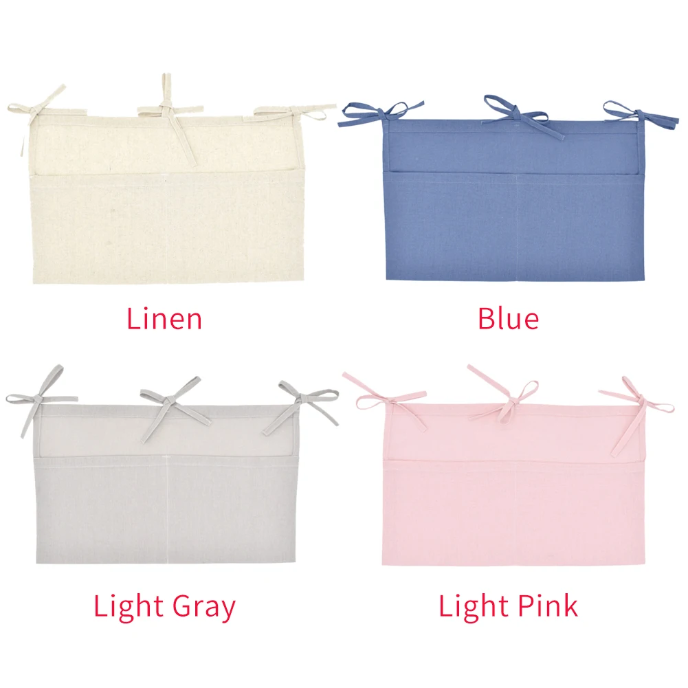 Висячая сумка для хранения прорезывателей органайзер кроватки пеленки льняные