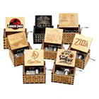 Прямая поставка, креативная деревянная резная Музыкальная Шкатулка, Музыкальная Шкатулка, музыкальный тематический парк Юрского периода, детский подарок