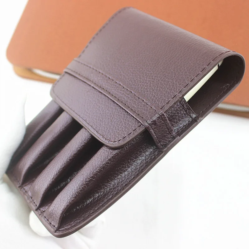

Handmade Leather Pen Case Pencil Bag Fountain Sleeve Bag Vintage Pouch for 4 Pen Stylus Ballpoint Cute Stationary