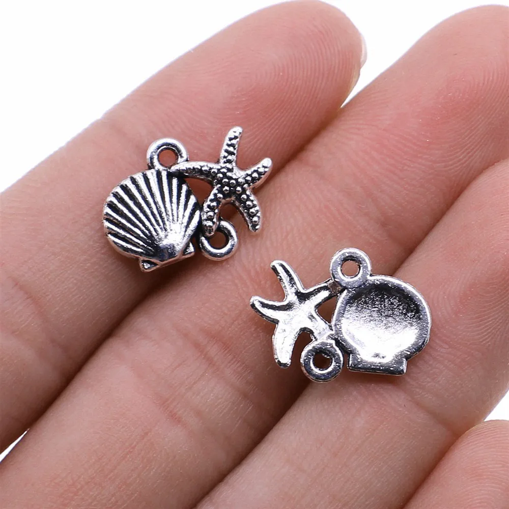 

Pendants Jewelry Making 20pcs Starfish Shell Connector Charms 13x18mm