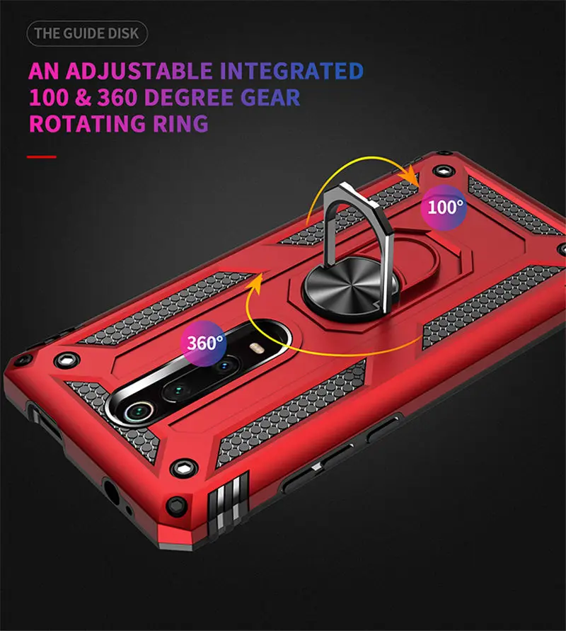 For Xiaomi K20 Pro K30 Mi9T Mi9 Mi 9T CC 9E SE CC9 Pro A3 Lite Armor Magnetic Ring Holder Case for Redmi Note 7 8 8T 10 7A 8A