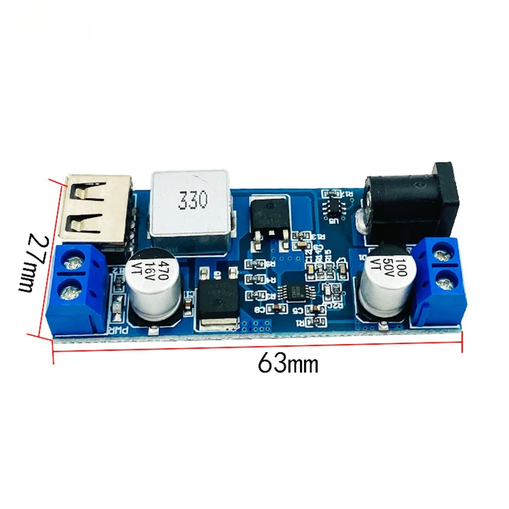 Регулируемый понижающий зарядный USB-преобразователь LM2596S 24 В/12 В в 5 А для