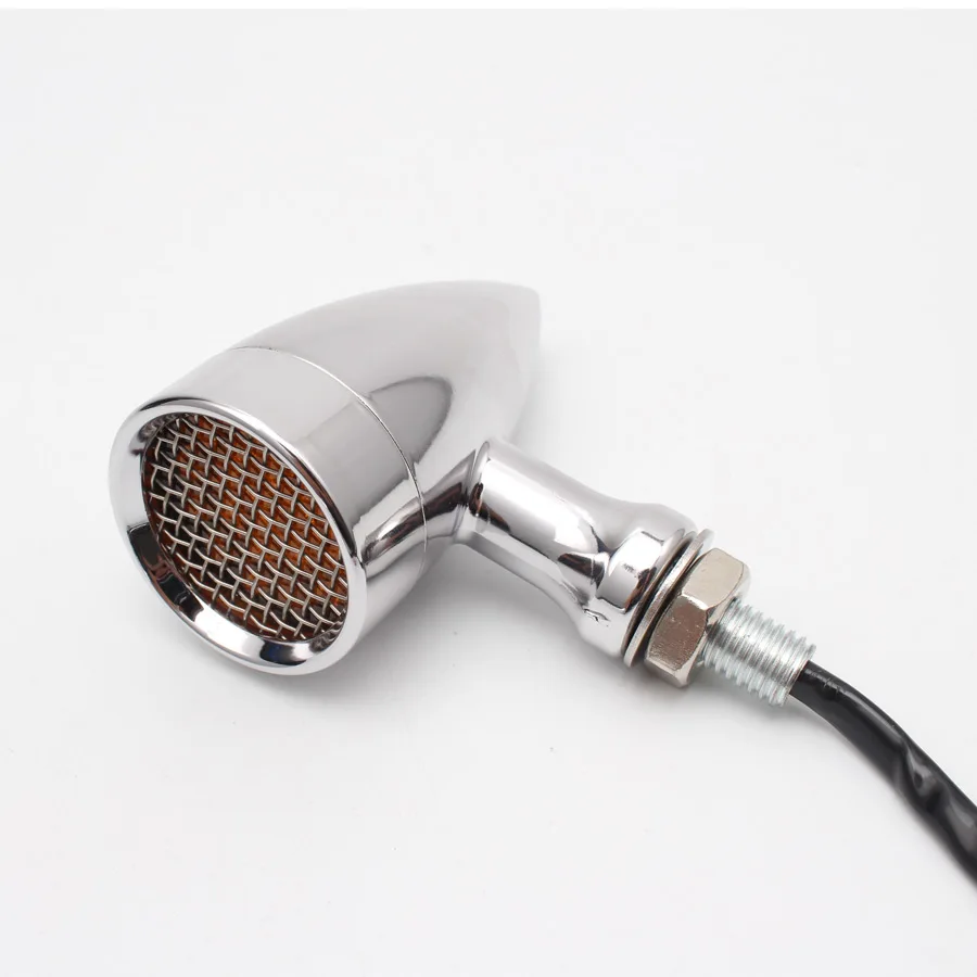 2 пары хромированные Универсальные Металлические ретро-указатели поворота