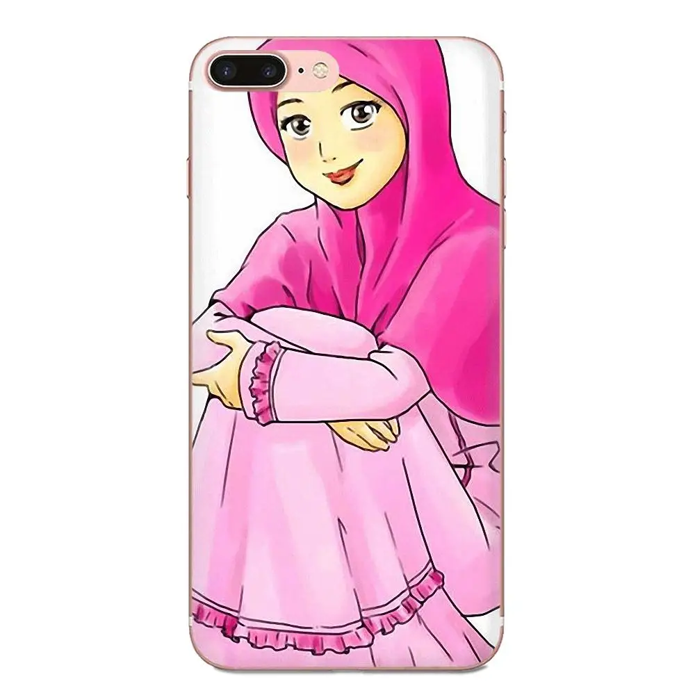 For Apple iPhone 11 Pro X XS Max XR 4 4S 5 5C 5S SE 6 6S 7 8 Plus Soft Silicone Case Woman Face Muslim Gril Eyes | Мобильные