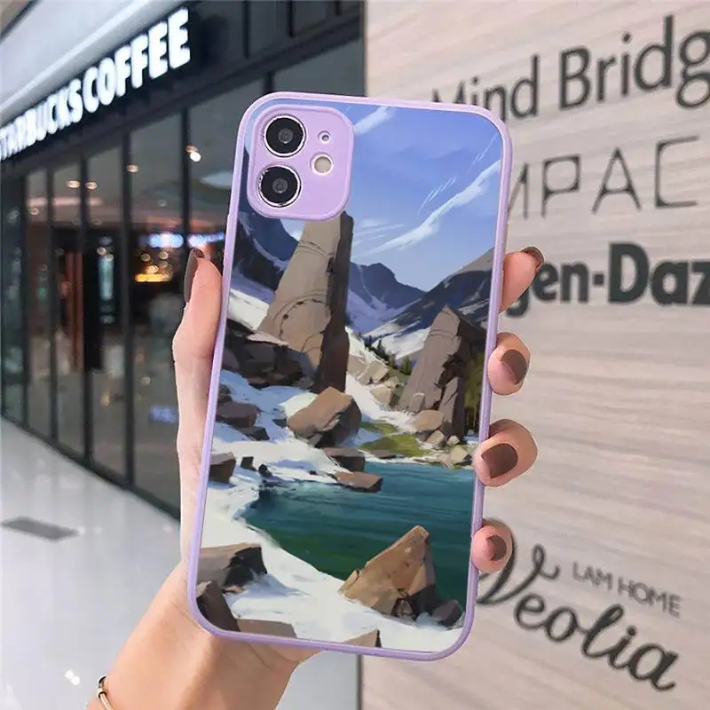 

Ink wash scenery beach sea island Phone Case Matte Transparent for iPhone 11 12 7 8 s mini pro X XS XR MAX Plus funda
