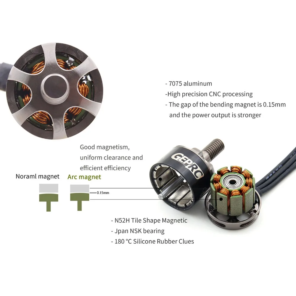 4 шт. GEPRC GR1408 3500KV RC бесщеточный мотор 4S высокое Мощность для 130 мм FPV гоночного