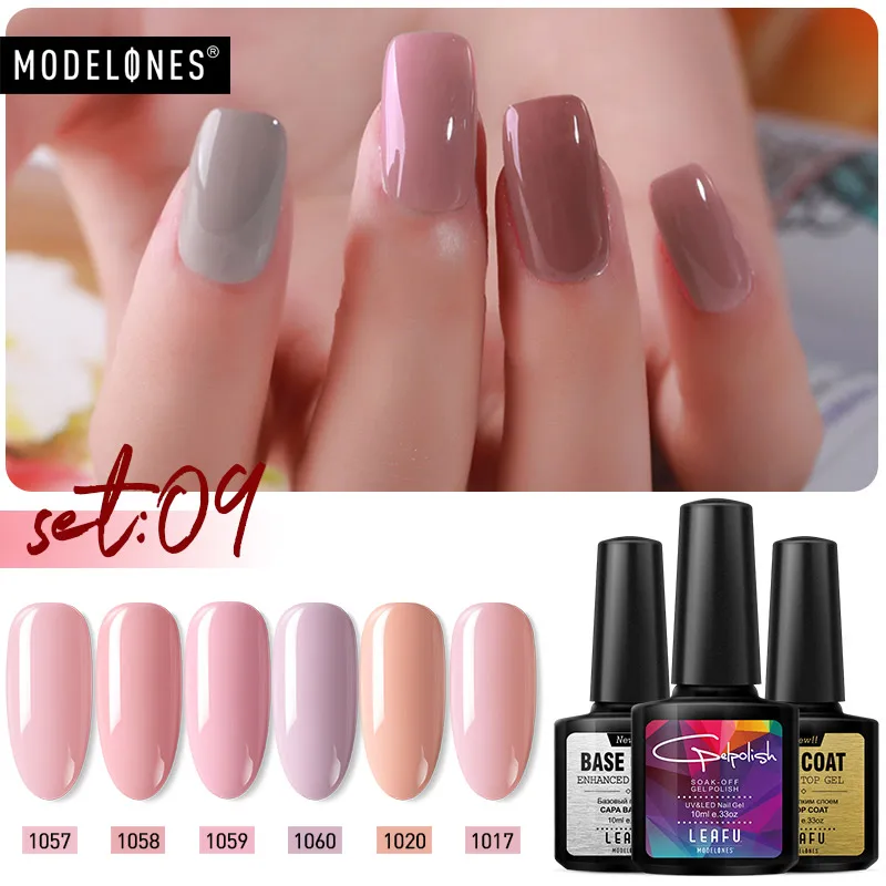 Modelones 8 шт./лот розовая серия светодиодный Гель лак для ногтей набор замачиваемый