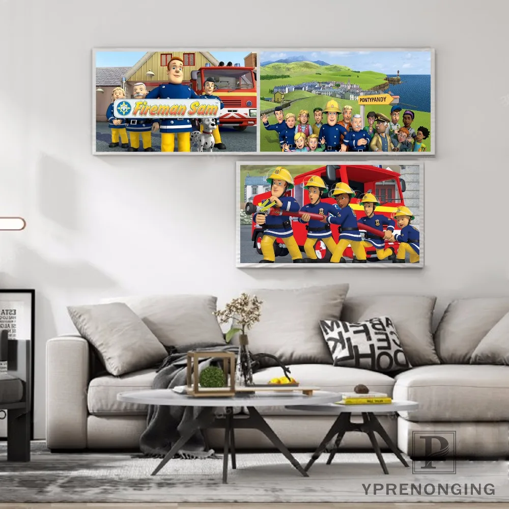 Холст постер из шелковой ткани Пожарный Сэм на заказ бумага Классическая картина