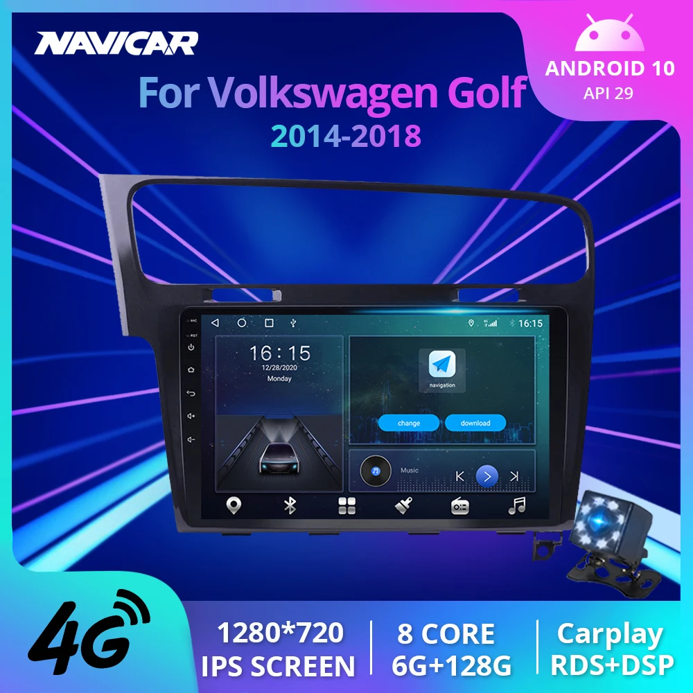 

2Din Android10.0 Car Radio For VW Volkswagen Golf 7 VII LHD 2014-2018 Stereo Receiver Auto Radio GPS Navigation Bluetooth Player