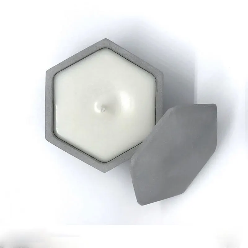 Stampo per tazza di candela in cemento scatola di immagazzinaggio per gioielli stampo in Silicone esagonale scatola di immagazzinaggio rotonda in cemento stampi in resina epossidica