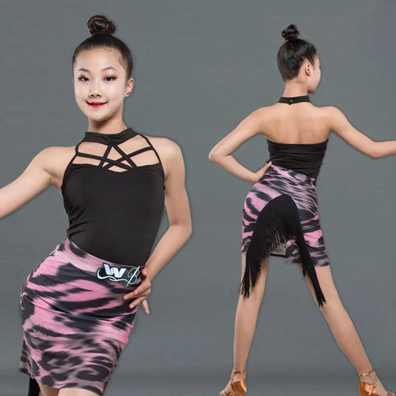 Новое платье для латинских танцев девочек Детская летняя одежда с бахромой