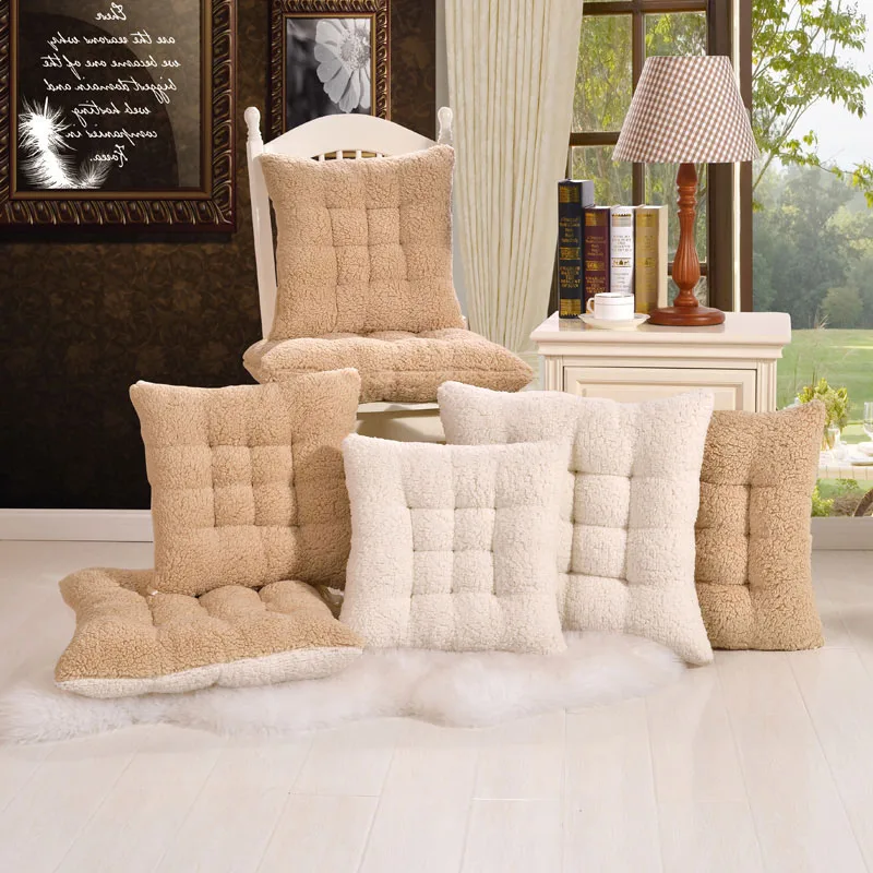 NewSeat подушка теплый ягненок Кашемир мягкий стул зимний для офиса бара подушки