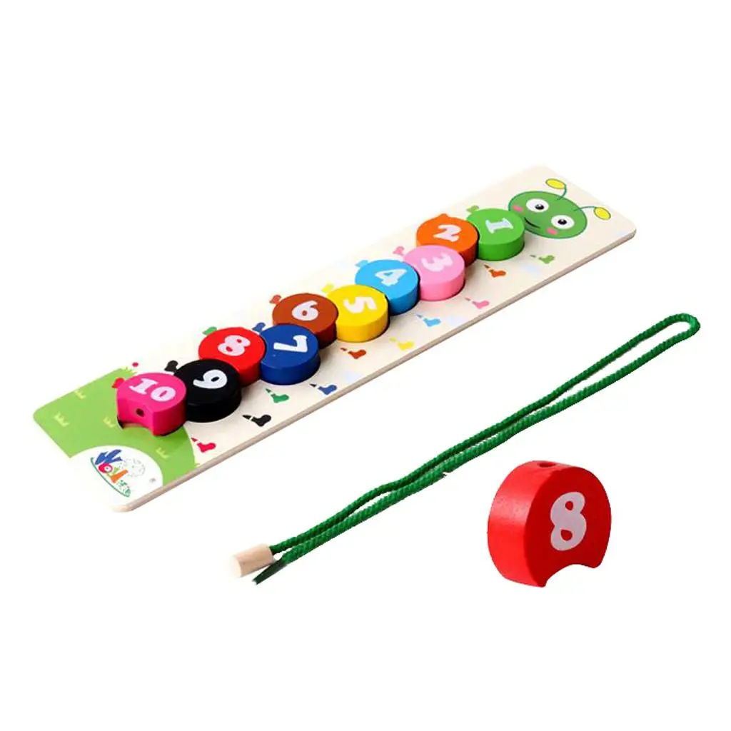 

Preschool Large Lacing Beads Toddler Crafts Wooden Toy Children Learning Toy