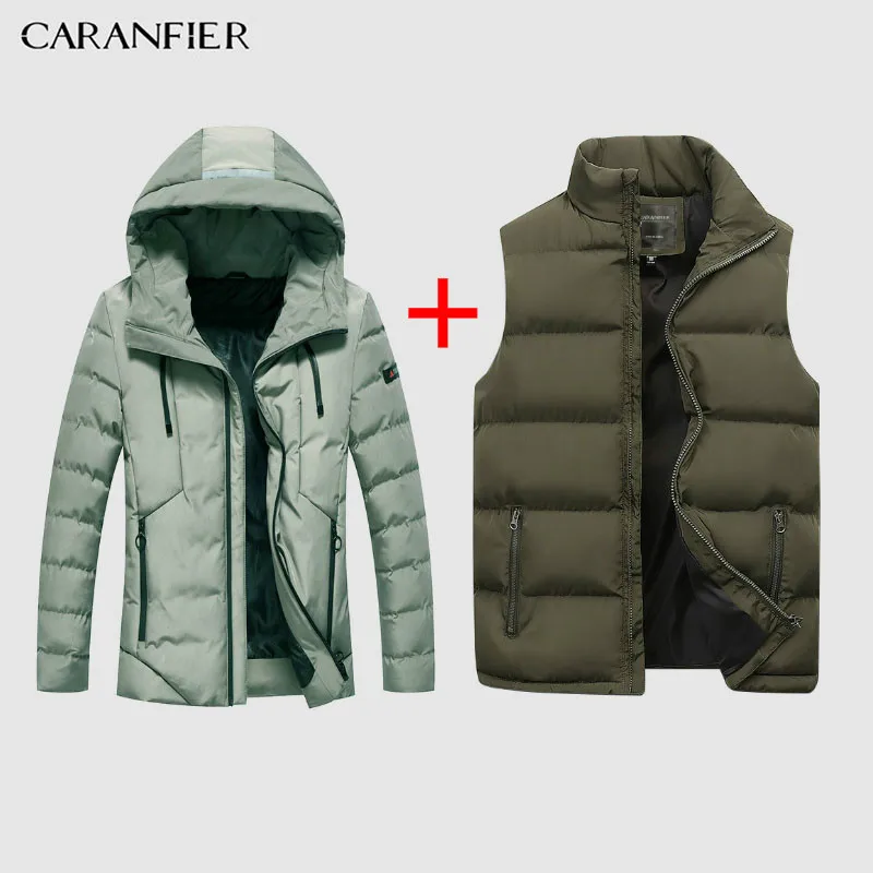1101 Мужская парка CARANFIER, Прямая поставка, модная мужская зимняя куртка, пальто с капюшоном, теплое мужское зимнее пальто, повседневное облегающее Мужское пальто - Цвет: 1101
