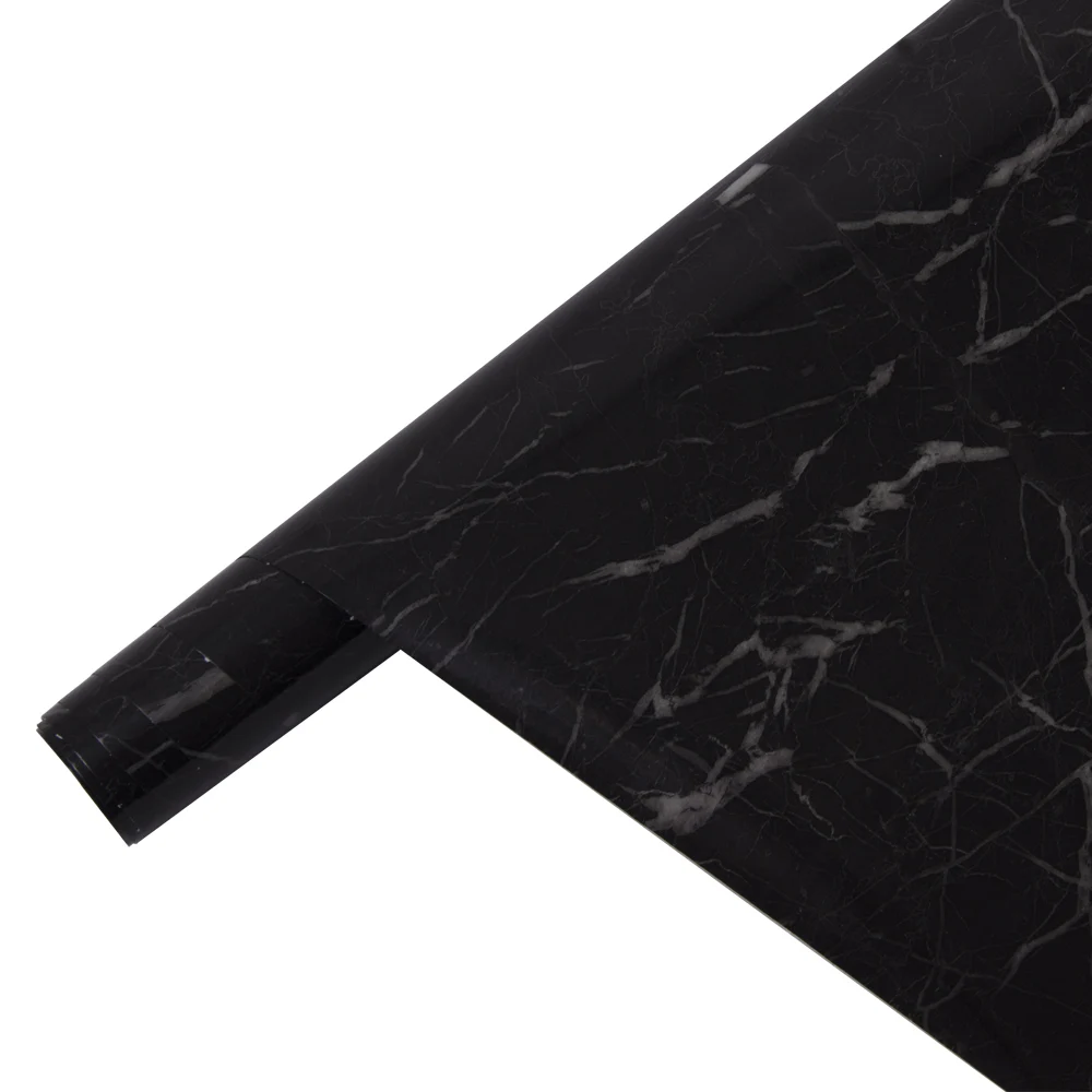 

Sunice Glossy Black Granite Look Marble Effect Film Vinyl Self Adhesive Peel-Stick Counter Top Sticker Car Interior Decor Vinyl