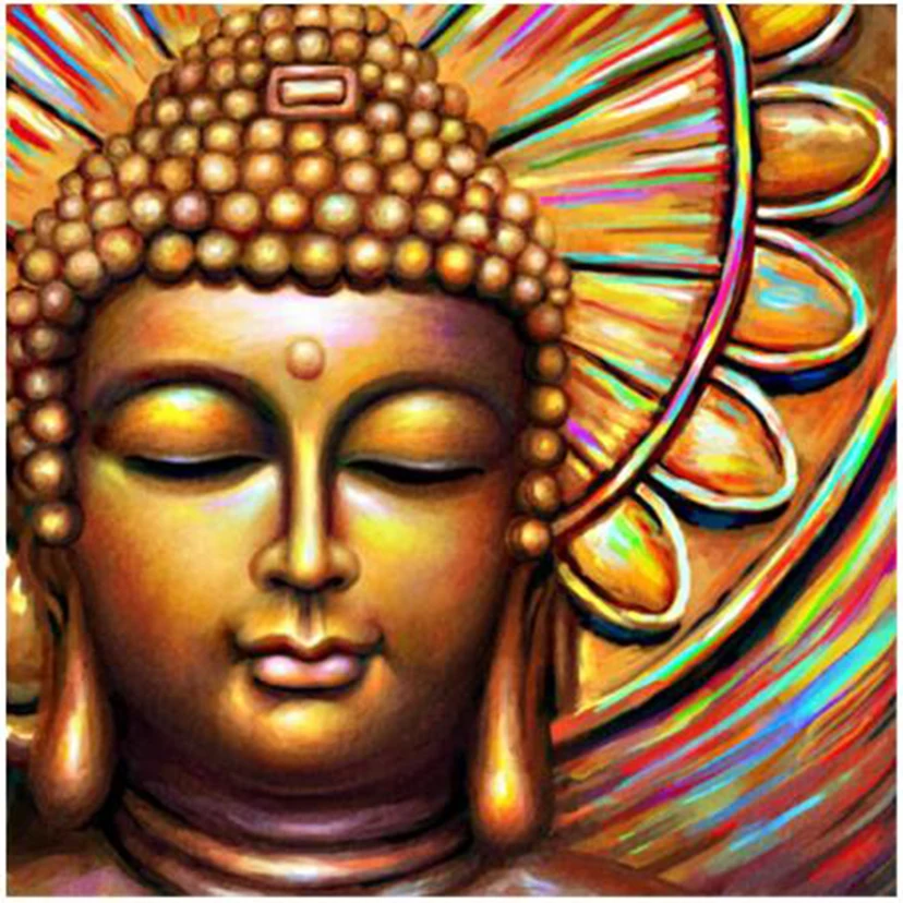 Алмазная 5D картина сделай сам Будда мозаика буддизм круглая вышивка полный набор