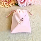 Персонализированный бархатный мешочек на шнурке, упаковка ювелирных изделий с именем под заказ, сувениры и подарки, сумочки для свадьбы, дня рождения