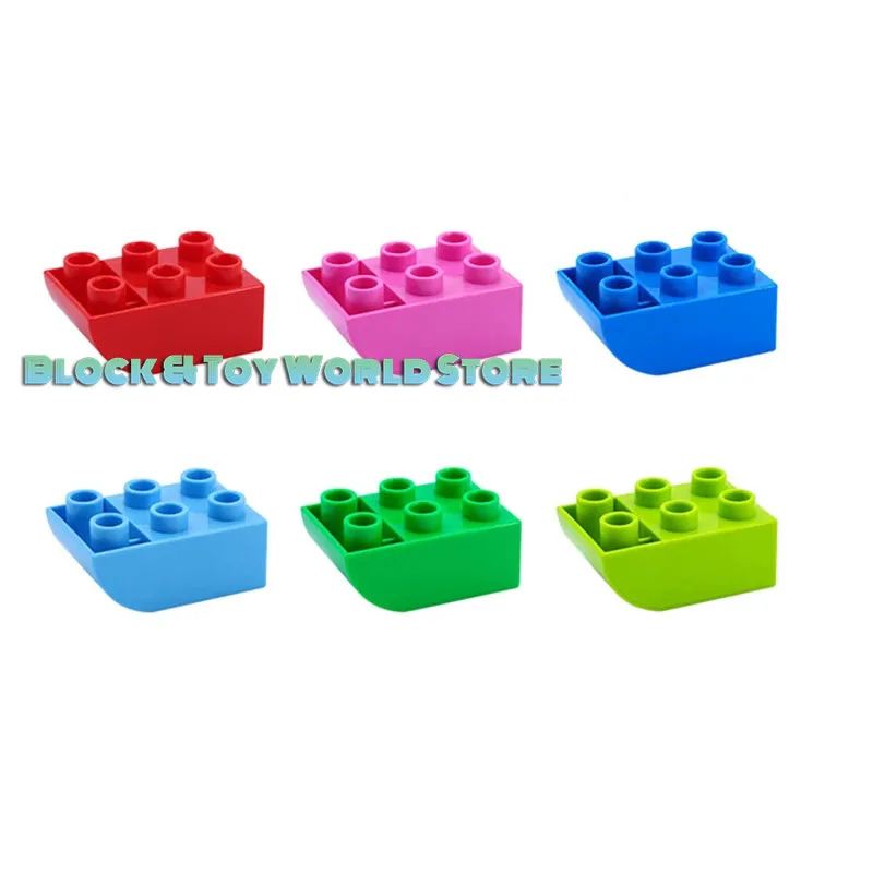 6 шт./лот 2x3dots изогнутые Двусторонняя кирпичи большие частицы строительные блоки