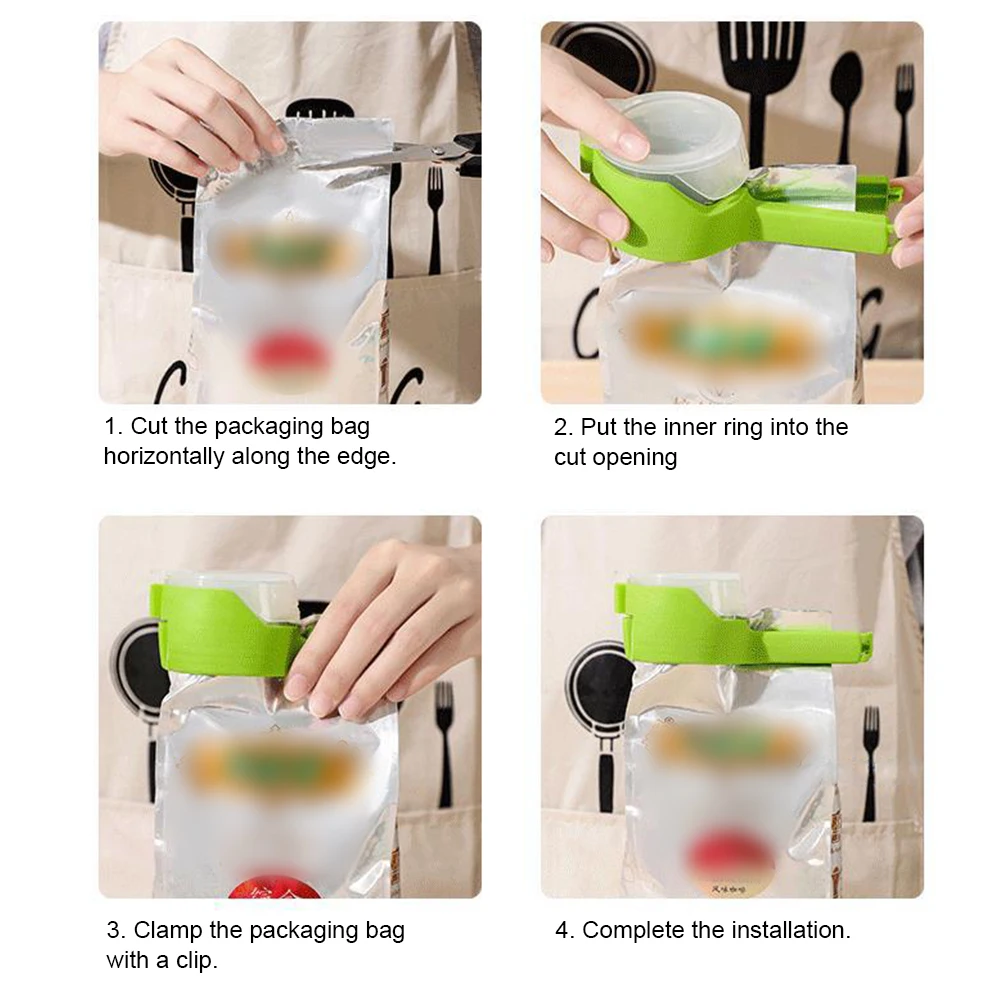 

Snack Sealing Clip Fresh Keeping Sealer Clamp Plastic Helper Food Saver Travel Kitchen Gadgets Pour Food Storage Bag Clip