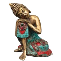 6 3 inch the copper tibet and nepal turquoise meditation buddha carving