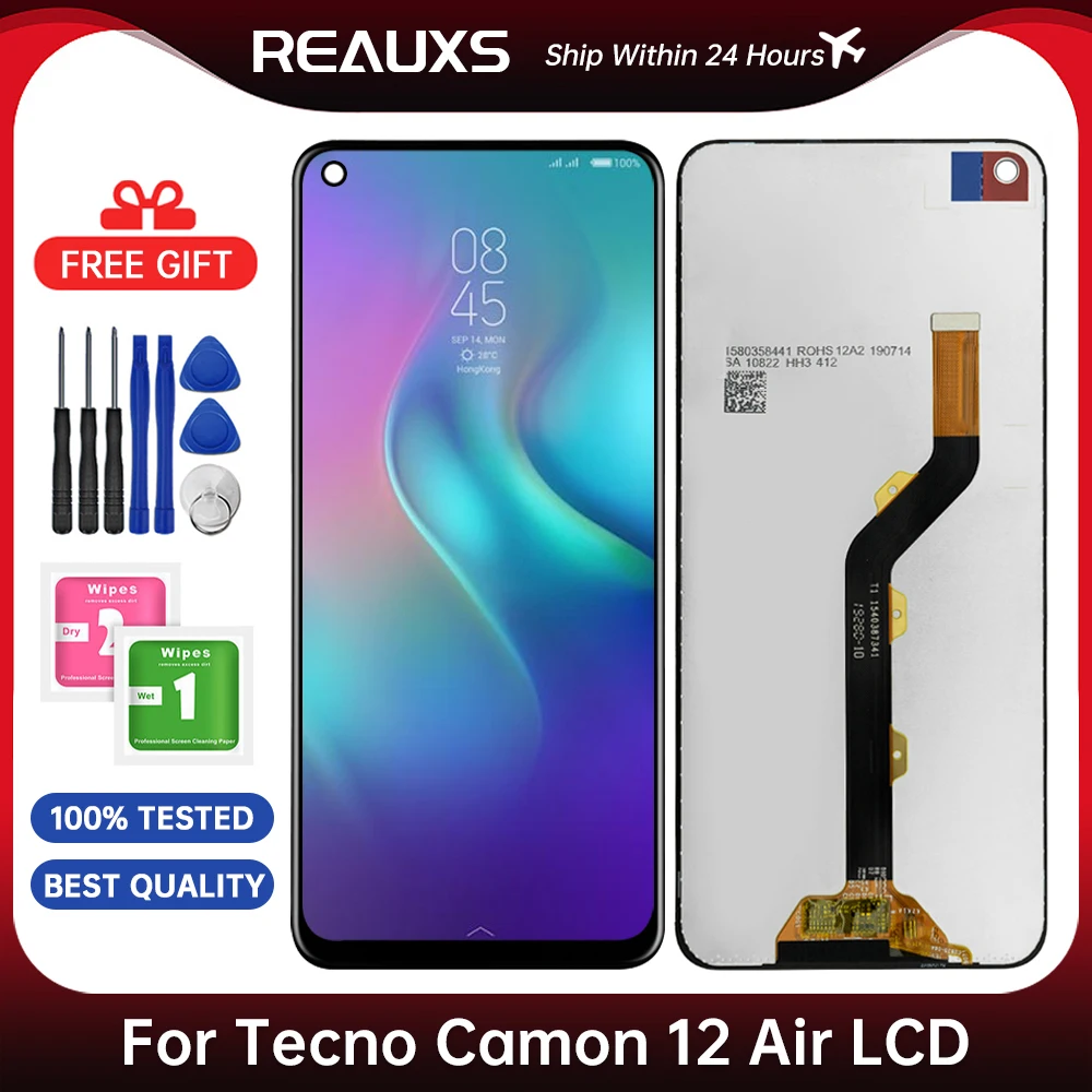 

ЖК-дисплей 6,55 дюйма для Tecno Camon 12 Air CC6, детали для ремонта, новинка, запчасти для ЖК-дисплея Camon12 Air