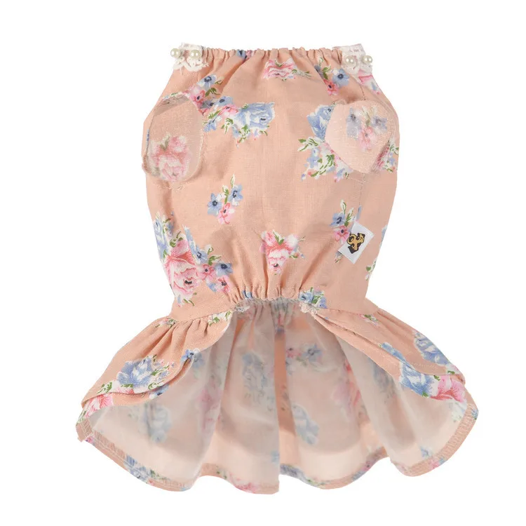 Новинка Летнее Хлопковое платье для собак с принтом домашних животных милое