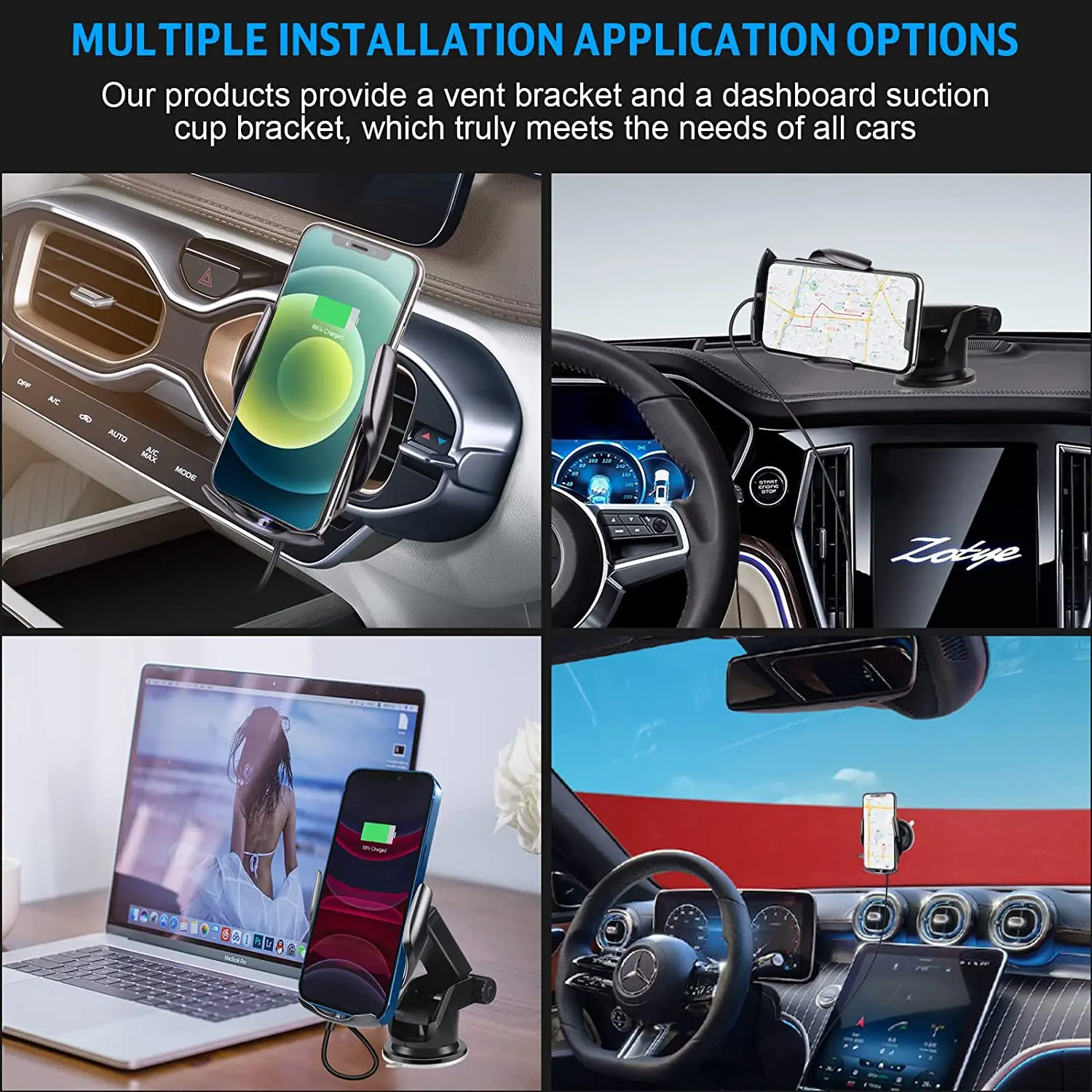 15w qi car wireless charger automatic induction fast charging air vent phone holder for iphone 13 12 11 xs xr 8 samsung s21 s20 free global shipping