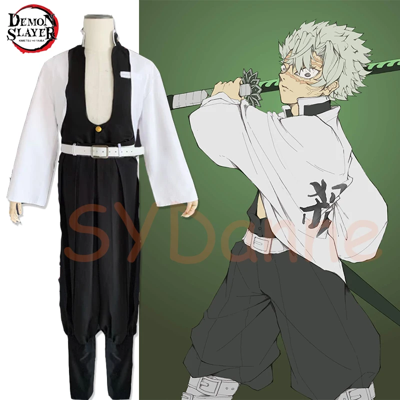 

Anime Demon Slayer Cosplay Costume Kimetsu No Yaiba Shinazugawa Sanemi Cosplay Kisatsutai Team Uniform Clothes Set And Wig