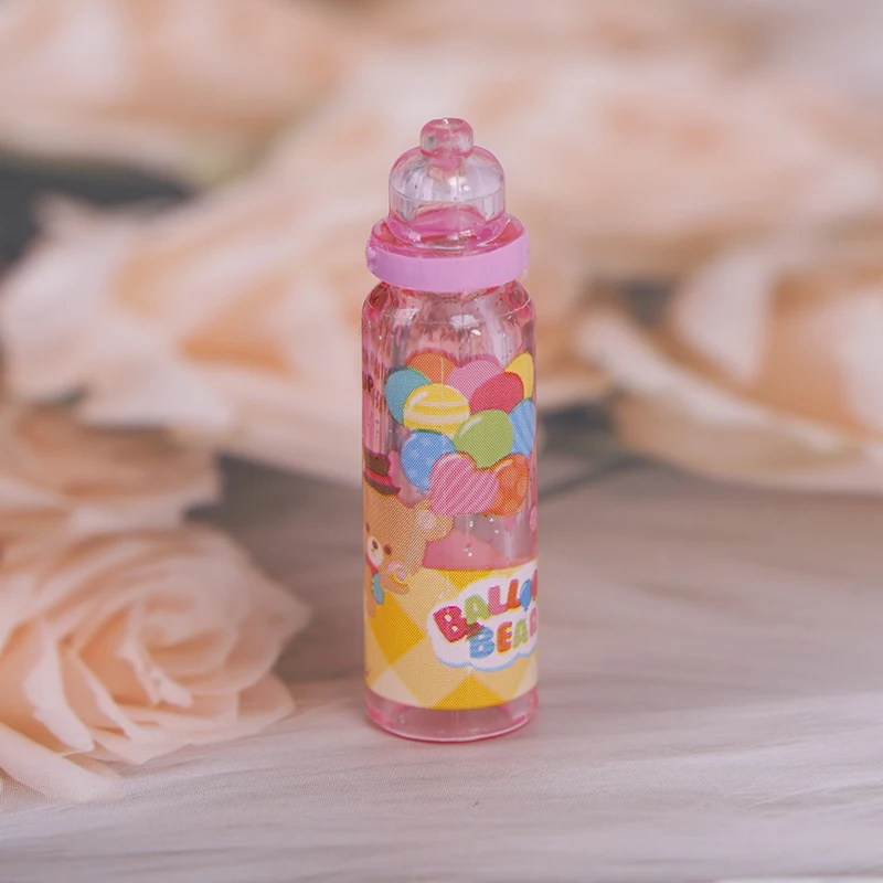 

1Pcs Doll House Miniature Cartoon Milk Bottle Drink Model Props Decorate Random Color