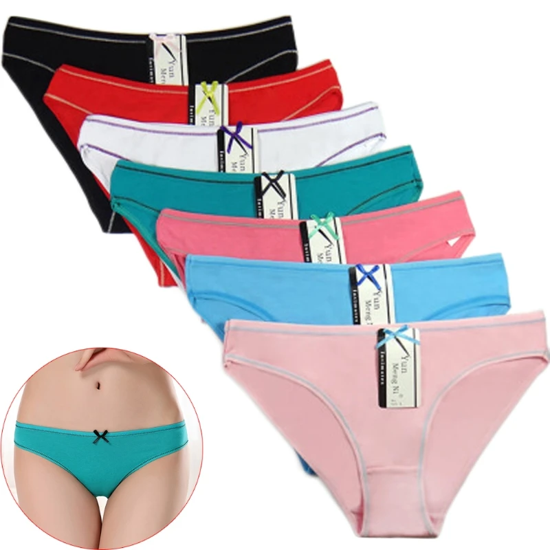 

1pc Women Girls Low Waist Letter Print Week Underwear Cotton Blend Panties Briefs Random Color