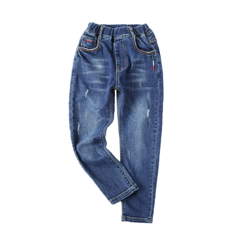 Джинсы для мальчиков лоскутные джинсы детские с эластичным поясом подростков