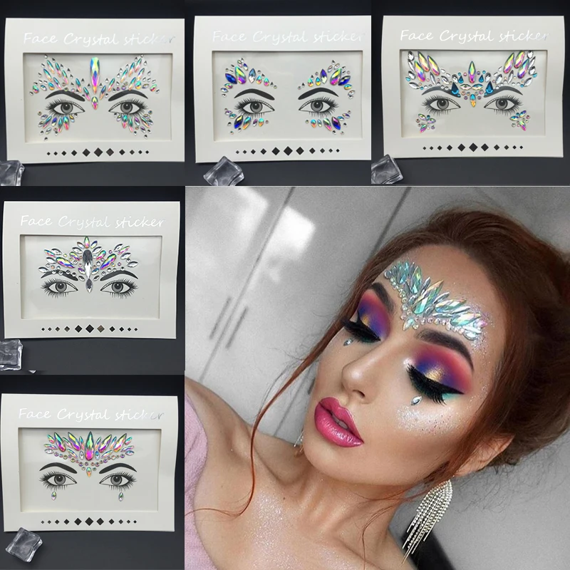 

DIY Acrylic Sexy Chest Decoration Crystal Diamond Tattoo Face Sticker 3D Drill Face Stick Drill Festival Rhinestone Stickers