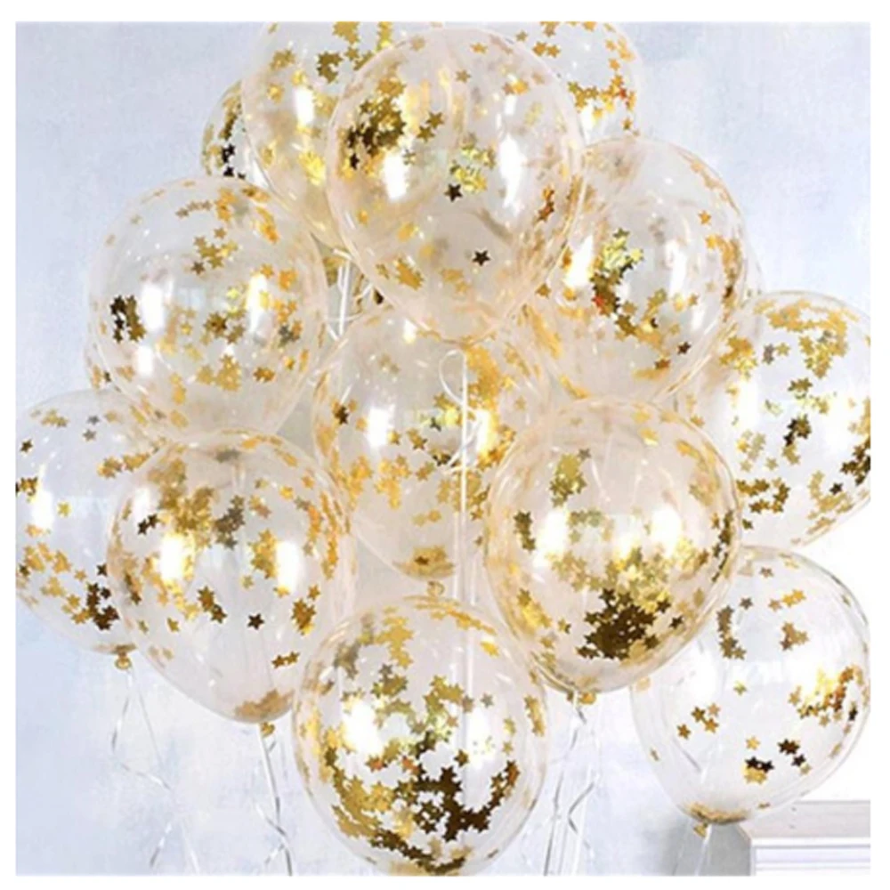 20pcs gold star 20 шт воздушный шар "Конфетти" первый день рождения мой 1-й 1 один год вечерние украшения дети мальчик девочка взрослый гирлянда баннер поставки - Цвет: 20pcs gold star