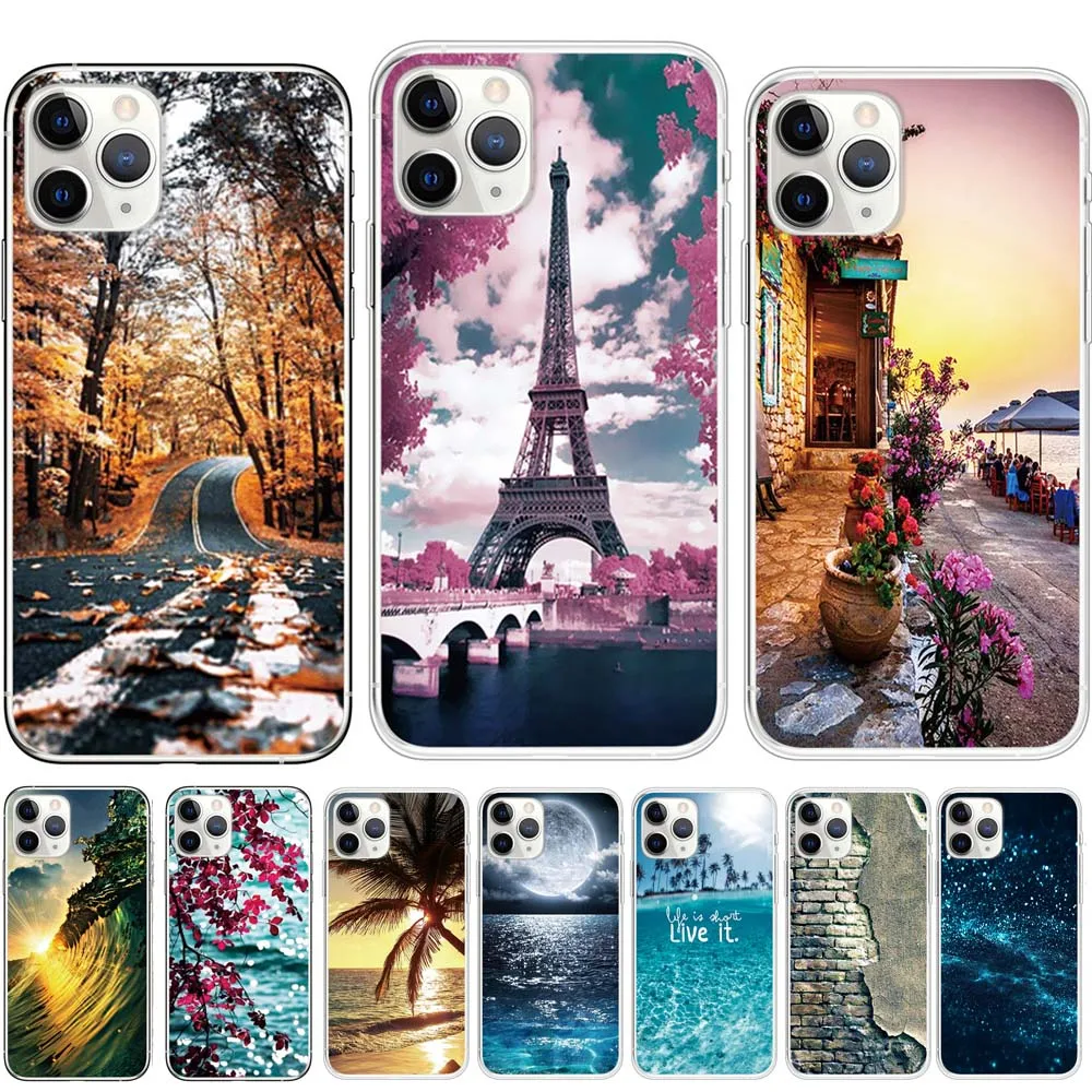 Париж Эйфелева башня небоскреб Радуга озеро пейзаж задняя крышка телефона чехол